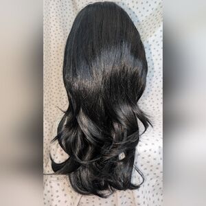 13x6 HD Lace Front Wig Black Straight Layered Blowout 18” Glueless Synthetic GWP